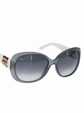 Gucci Women’s Gray Gradient Oval Sunglasses with Gold Logo Accent